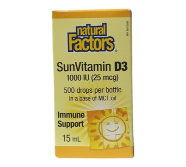 ВИТАМИН Д3 КАПКИ 1000IU х 15мл 500дози NATURAL FACTORS
